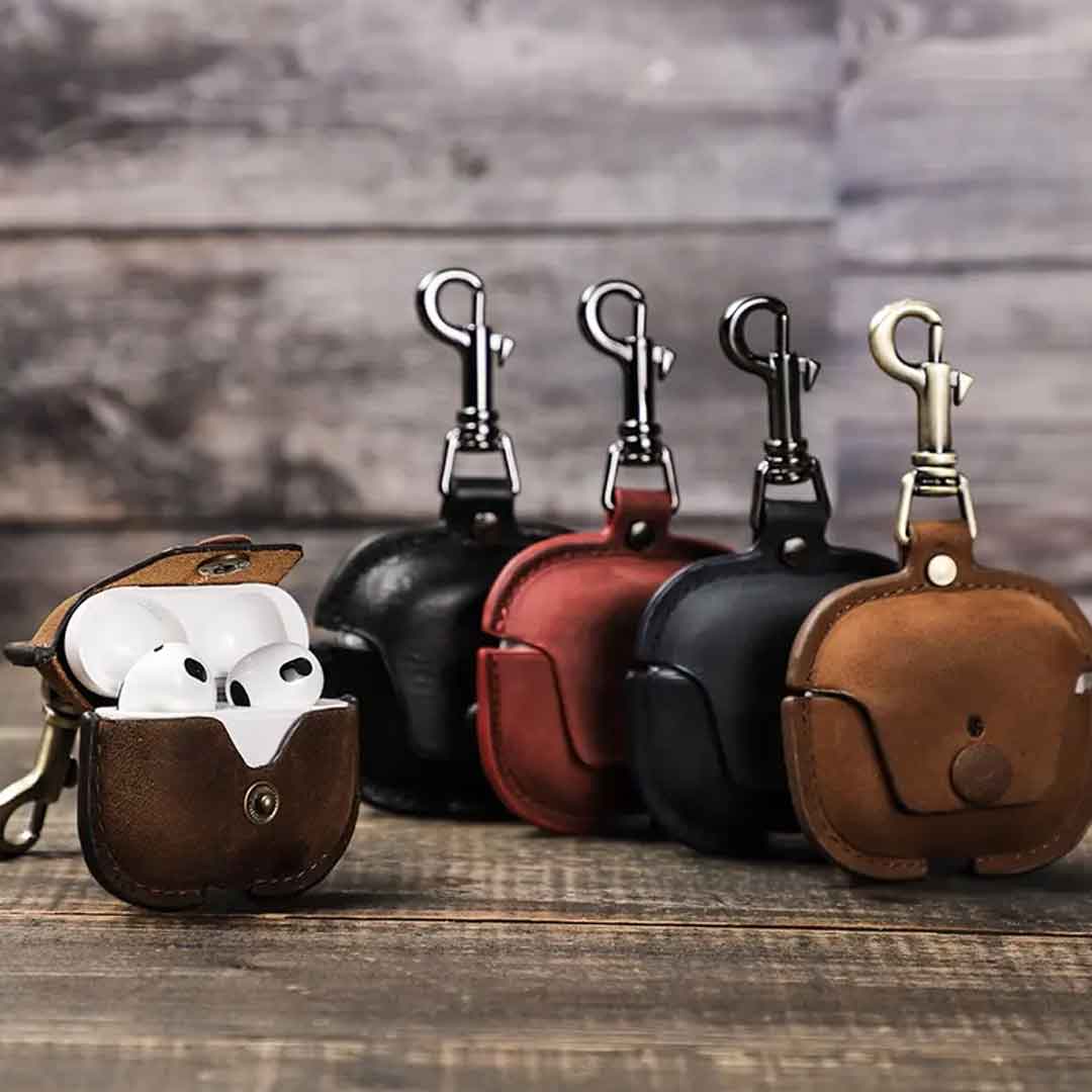 كفر سماعة 3 Airpods  جلد مع تعليقة 