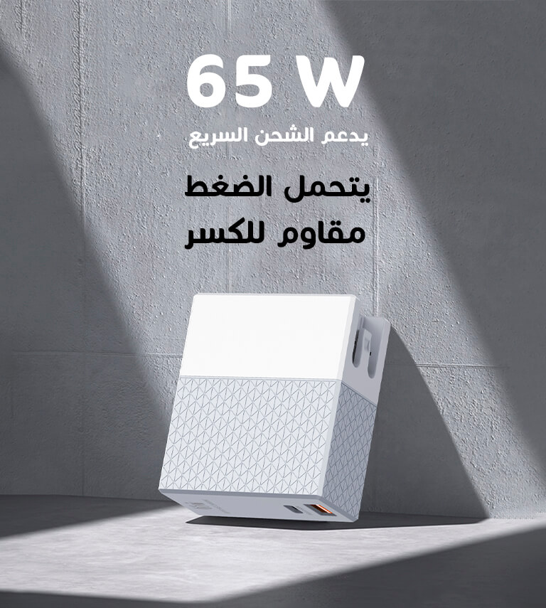 شاحن سريع من لدنيو للجوال واللابتوب بقوة 65 وات LDNIO A2620C